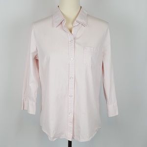 IZOD Pale Pink & White Striped Top